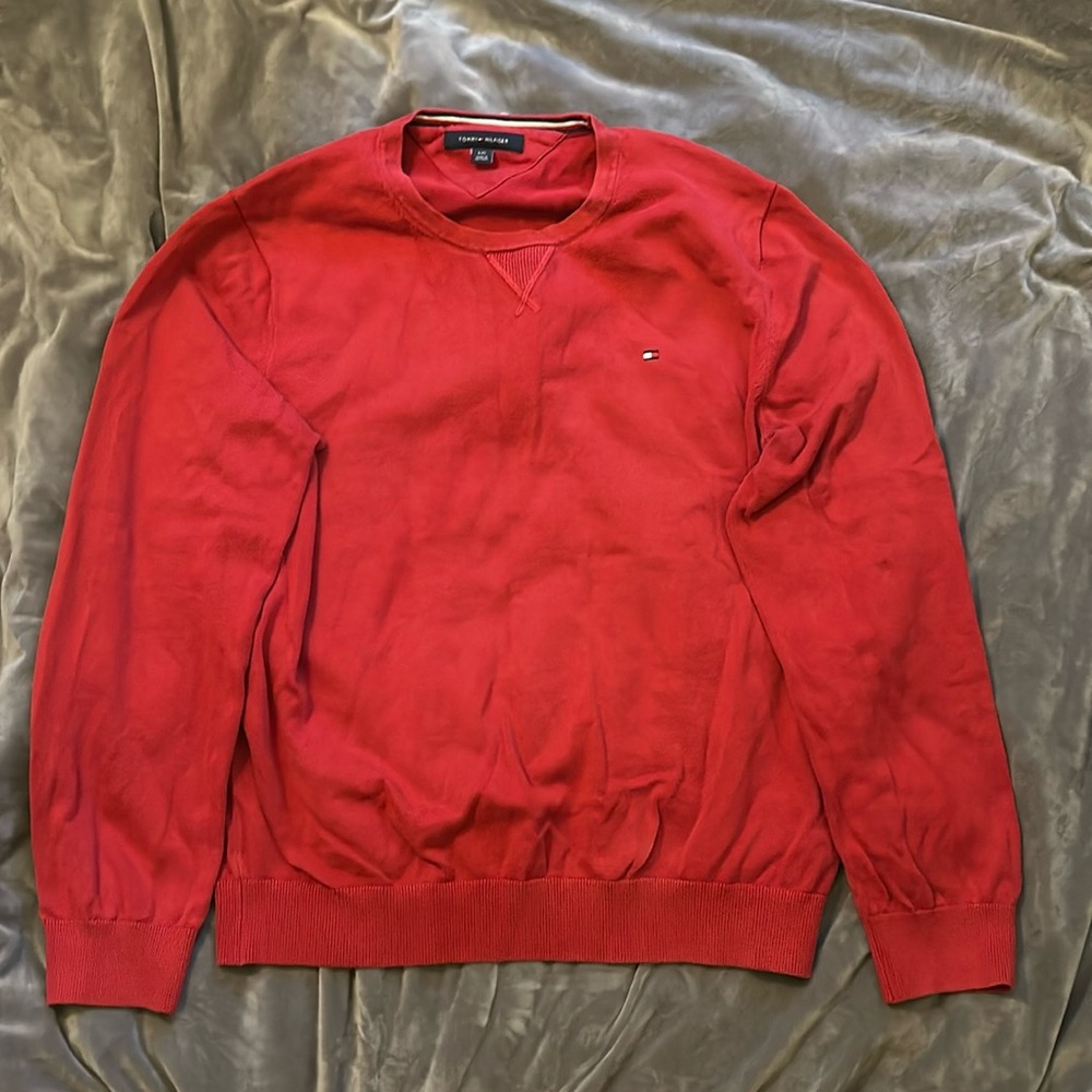 Tommy Hilfiger men’s red crew neck sweater